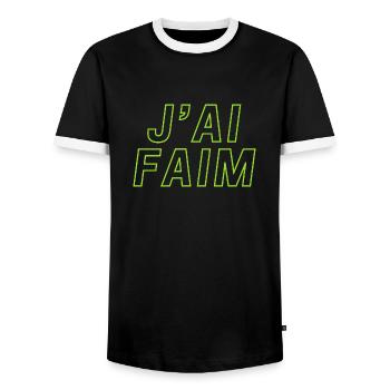 j'ai faim - T-shirt contrasté Homme - noir/blanc - Devant - AI Model Female 172 light (172cm) & AI Model Male 178 light (178cm)