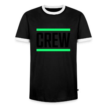 crew - Men's Ringer Shirt - black/white - Front - AI Model Female 172 light (172cm) & AI Model Male 178 light (178cm)