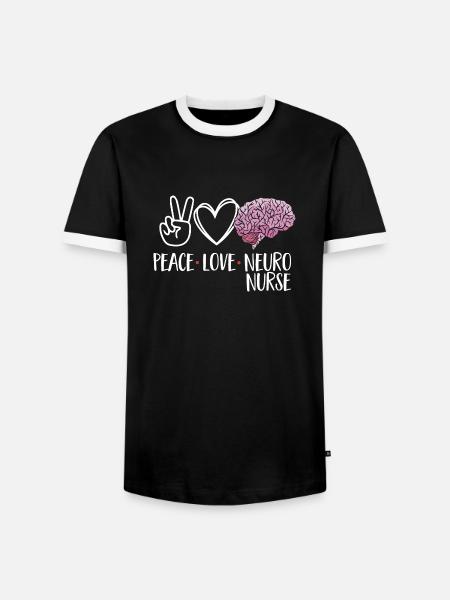 Neurologie, Infirmière, Cerveau, Neurologue - T-shirt contrasté Homme - noir/blanc