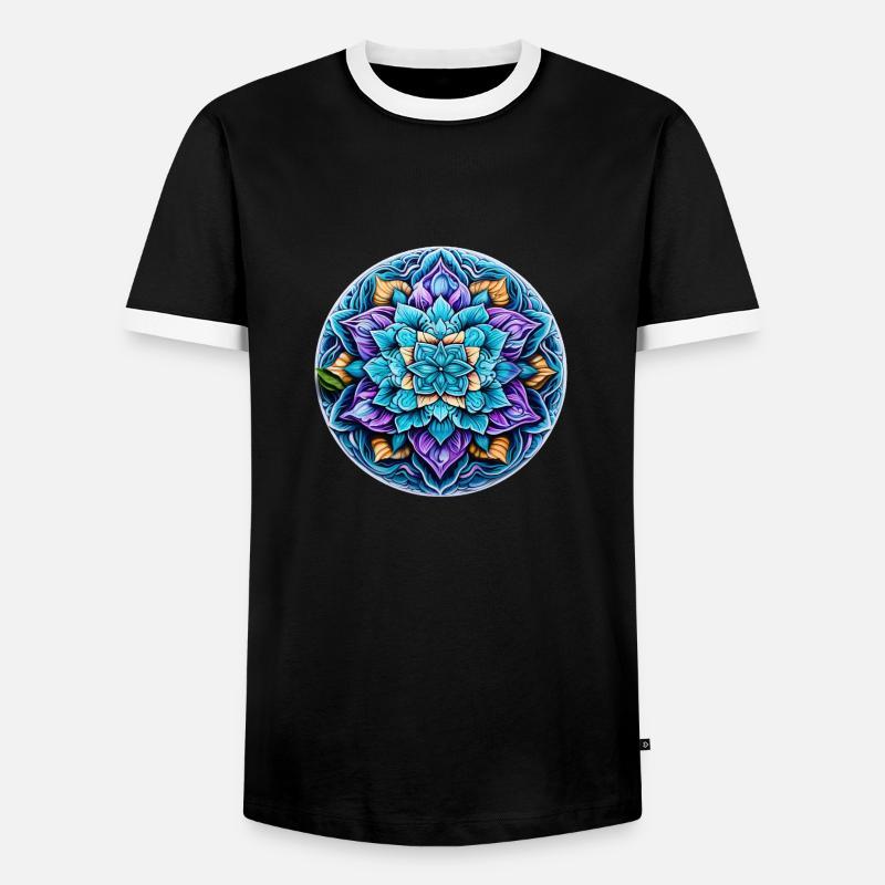 Mandala Relaxation - Men's Ringer Shirt - black/white
