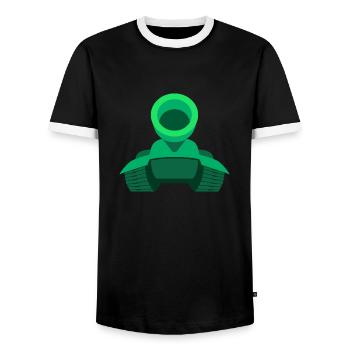 Tank Logo - Men's Ringer Shirt - black/white - Front - AI Model Female 172 light (172cm) & AI Model Male 178 light (178cm)