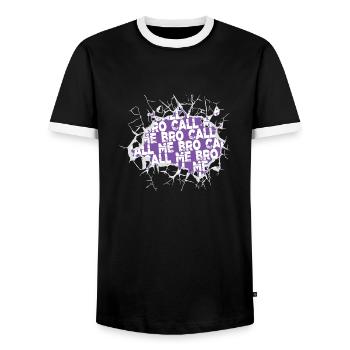 cadeau d'anniversaire idée cadeau adoptée - T-shirt contrasté Homme - noir/blanc - Devant - AI Model Female 172 light (172cm) & AI Model Male 178 light (178cm)