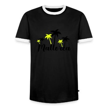Majorca - Men's Ringer Shirt - black/white - Front - AI Model Female 172 light (172cm) & AI Model Male 178 light (178cm)