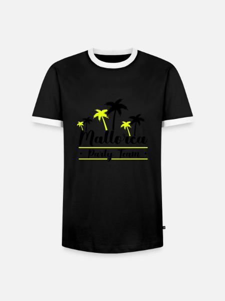 Mallorca Party Team - Men's Ringer Shirt - black/white