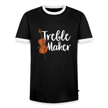 Violoncelliste Violoncelliste Musicien Violoncelle - T-shirt contrasté Homme - noir/blanc - Devant - AI Model Female 172 light (172cm) & AI Model Male 178 light (178cm)