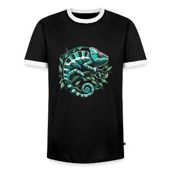 Caméléon - T-shirt contrasté Homme - noir/blanc - Devant - AI Model Female 172 light (172cm) & AI Model Male 178 light (178cm)