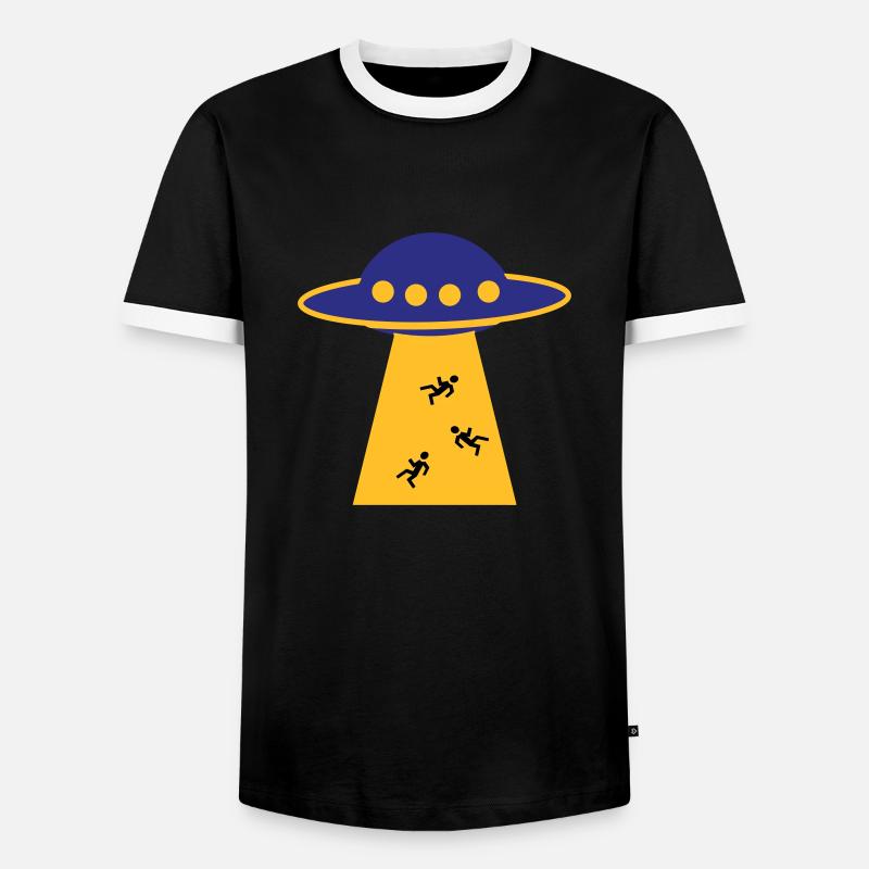 UFO - Men's Ringer Shirt - black/white