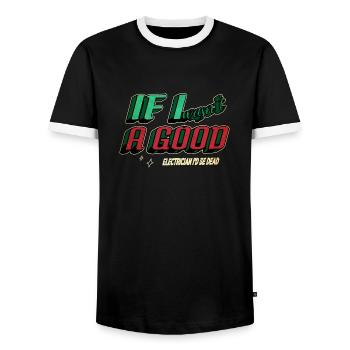 idée de cadeau d’anniversaire de blague électrique à la maison - T-shirt contrasté Homme - noir/blanc - Devant - AI Model Female 172 light (172cm) & AI Model Male 178 light (178cm)