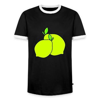 zitronen - Männer Kontrast-T-Shirt - Schwarz/Weiß - Vorne - AI Model Female 172 light (172cm) & AI Model Male 178 light (178cm)