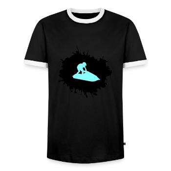Jet Ski Blobs - T-shirt contrasté Homme - noir/blanc - Devant - AI Model Female 172 light (172cm) & AI Model Male 178 light (178cm)