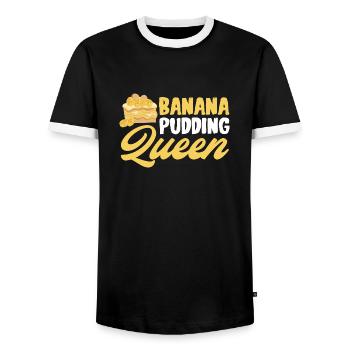 Banana Pudding Queen Confectioner Pastry Chef - Männer Kontrast-T-Shirt - Schwarz/Weiß - Vorne - AI Model Female 172 light (172cm) & AI Model Male 178 light (178cm)