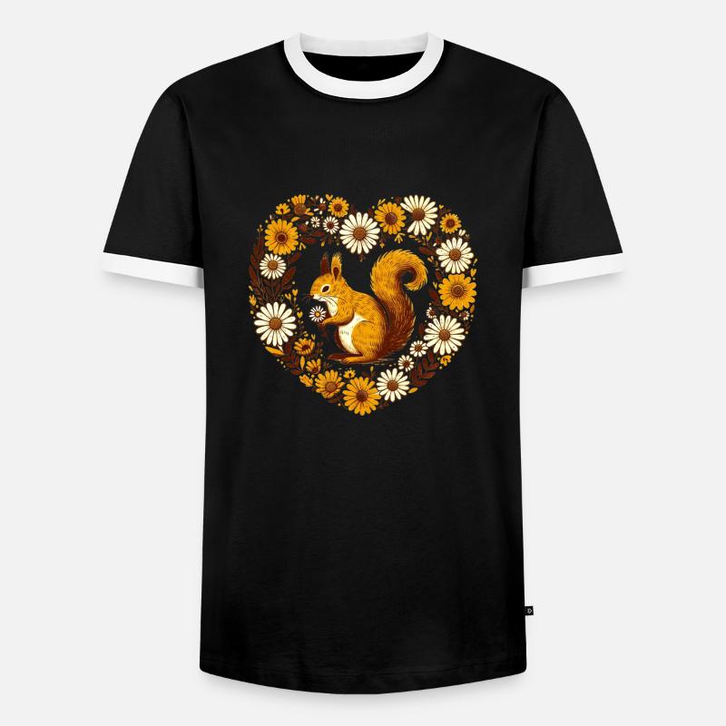 Écureuil roux - T-shirt contrasté Homme - noir/blanc
