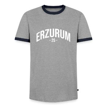Erzurum 25 Turquie Turquie Cadeau Vacances TR Türk - T-shirt contrasté Homme - gris/marine  - Devant - AI Model Female 172 light (172cm) & AI Model Male 178 light (178cm)
