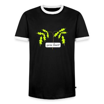 you hurt - Männer Kontrast-T-Shirt - Schwarz/Weiß - Vorne - AI Model Female 172 light (172cm) & AI Model Male 178 light (178cm)