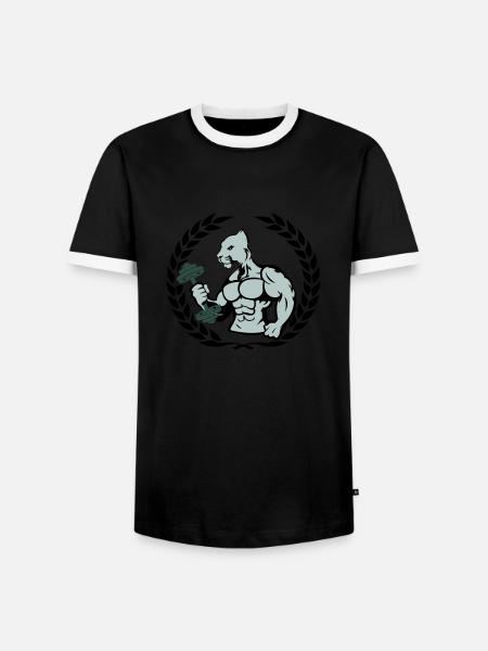 bodybuilder jaguar - Männer Kontrast-T-Shirt - Schwarz/Weiß