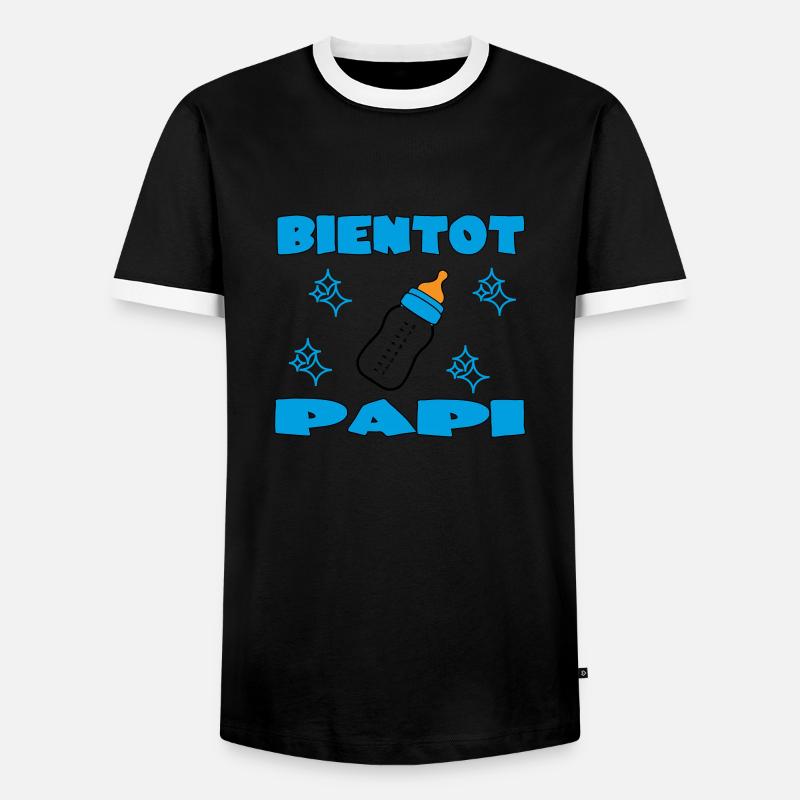 BIENTOT PAPI - T-shirt contrasté Homme - noir/blanc