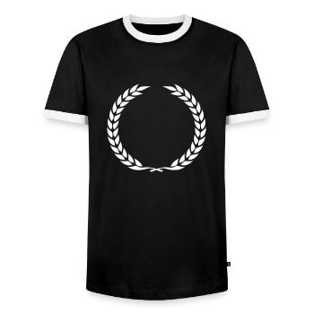 Laurel Wreath Wreath - Men's Ringer Shirt - black/white - Front - AI Model Female 172 light (172cm) & AI Model Male 178 light (178cm)