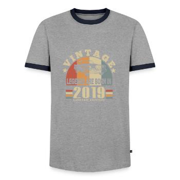 Vintage 2019 Legend Born - T-shirt contrasté Homme - gris/marine  - Devant - AI Model Female 172 light (172cm) & AI Model Male 178 light (178cm)