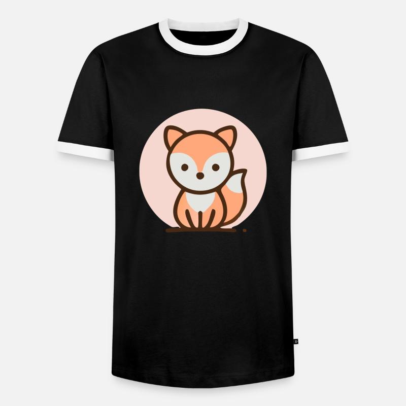 Fuchs - Männer Kontrast-T-Shirt - Schwarz/Weiß