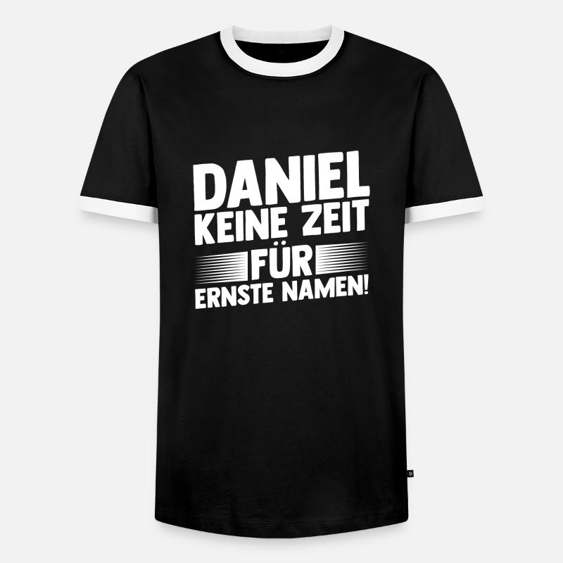 First name Daniel - Men's Ringer Shirt - black/white