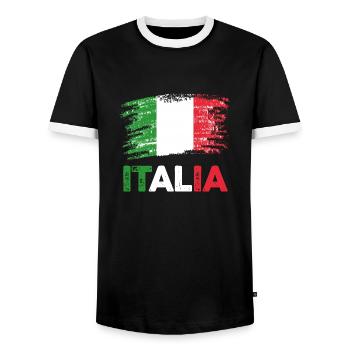 Italia Italiener Italienisch Italien - Männer Kontrast-T-Shirt - Schwarz/Weiß - Vorne - AI Model Female 172 light (172cm) & AI Model Male 178 light (178cm)