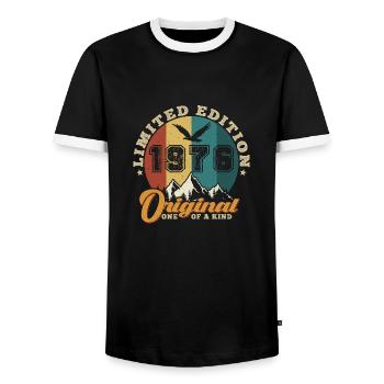 Original 1976 Vintage - 1976 Geburtstagsgeschenk - Männer Kontrast-T-Shirt - Schwarz/Weiß - Vorne - AI Model Female 172 light (172cm) & AI Model Male 178 light (178cm)