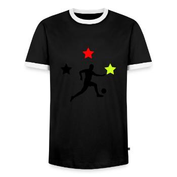 fußballer germany - Männer Kontrast-T-Shirt - Schwarz/Weiß - Vorne - AI Model Female 172 light (172cm) & AI Model Male 178 light (178cm)