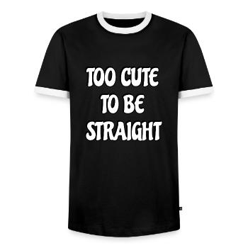 Trop mignon pour être hétéro - T-shirt contrasté Homme - noir/blanc - Devant - AI Model Female 172 light (172cm) & AI Model Male 178 light (178cm)