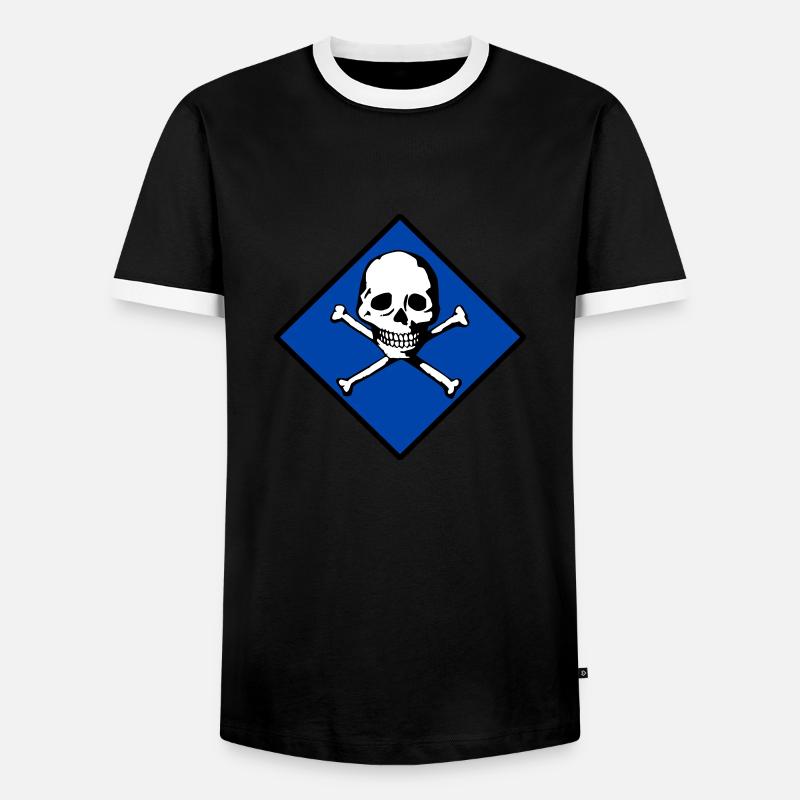 Schädel und Knochen - Männer Kontrast-T-Shirt - Schwarz/Weiß