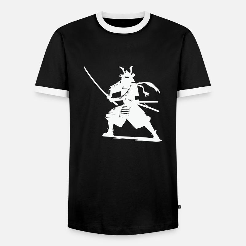 Samurai - Men's Ringer Shirt - black/white