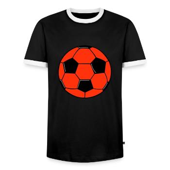 Fußball - Männer Kontrast-T-Shirt - Schwarz/Weiß - Vorne - AI Model Female 172 light (172cm) & AI Model Male 178 light (178cm)