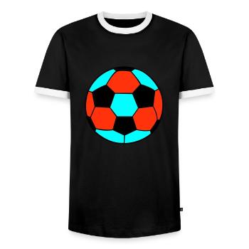 fussball 2 - Männer Kontrast-T-Shirt - Schwarz/Weiß - Vorne - AI Model Female 172 light (172cm) & AI Model Male 178 light (178cm)