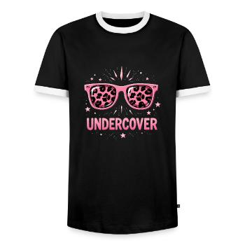 Lunettes de soleil et costume - Funny Motif - T-shirt contrasté Homme - noir/blanc - Devant - AI Model Female 172 light (172cm) & AI Model Male 178 light (178cm)