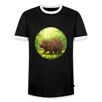 Porc-épic au soleil - T-shirt contrasté Homme - noir/blanc - Devant - AI Model Female 172 light (172cm) & AI Model Male 178 light (178cm)