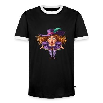 Fais-moi peur - T-shirt contrasté Homme - noir/blanc - Devant - AI Model Female 172 light (172cm) & AI Model Male 178 light (178cm)