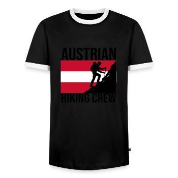 Austrian Hiking Crew Chemise de randonnée - T-shirt contrasté Homme - noir/blanc - Devant - AI Model Female 172 light (172cm) & AI Model Male 178 light (178cm)