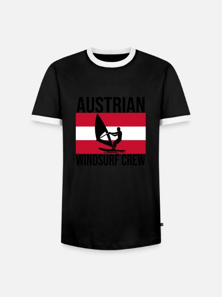 Austrian Windsurf Crew Shirt - Men's Ringer Shirt - black/white