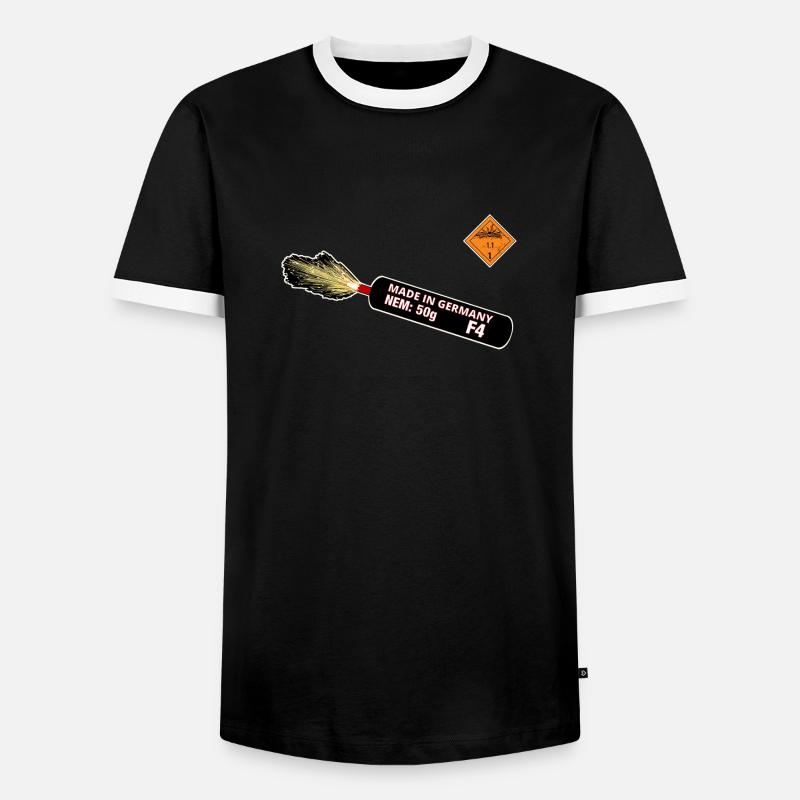 F4 Pyro - Männer Kontrast-T-Shirt - Schwarz/Weiß