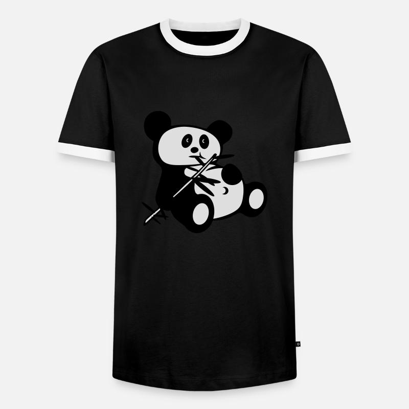 lazy panda - Men's Ringer Shirt - black/white