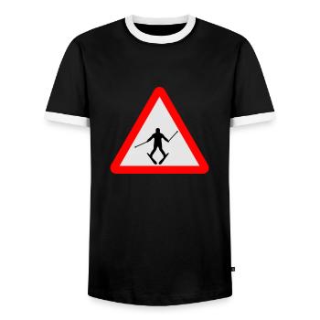 Ski - Men's Ringer Shirt - black/white - Front - AI Model Female 172 light (172cm) & AI Model Male 178 light (178cm)