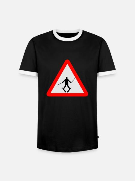 Ski - Men's Ringer Shirt - black/white