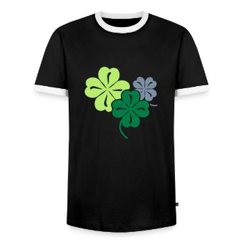 Glücks Kleeblatt - Geschenk zum Geburtstag - Männer Kontrast-T-Shirt - Schwarz/Weiß - Vorne - AI Model Female 172 light (172cm) & AI Model Male 178 light (178cm)