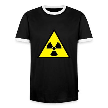 Radioaktiv - Männer Kontrast-T-Shirt - Schwarz/Weiß - Vorne - AI Model Female 172 light (172cm) & AI Model Male 178 light (178cm)