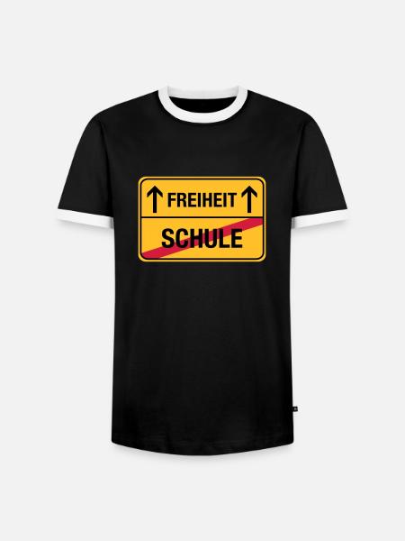 Schule – Freiheit - Männer Kontrast-T-Shirt - Schwarz/Weiß