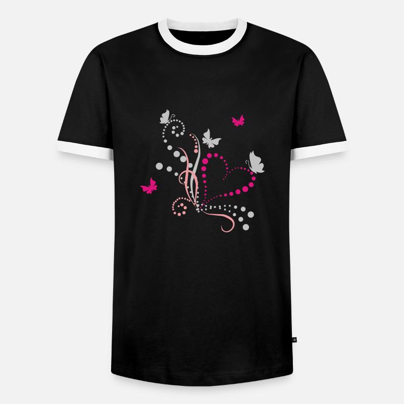 Schmetterlinge - Männer Kontrast-T-Shirt - Schwarz/Weiß