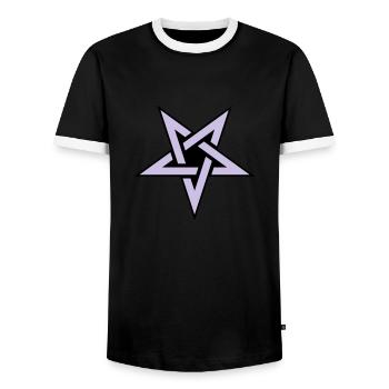 Pentagram__V005 - Men's Ringer Shirt - black/white - Front - AI Model Female 172 light (172cm) & AI Model Male 178 light (178cm)