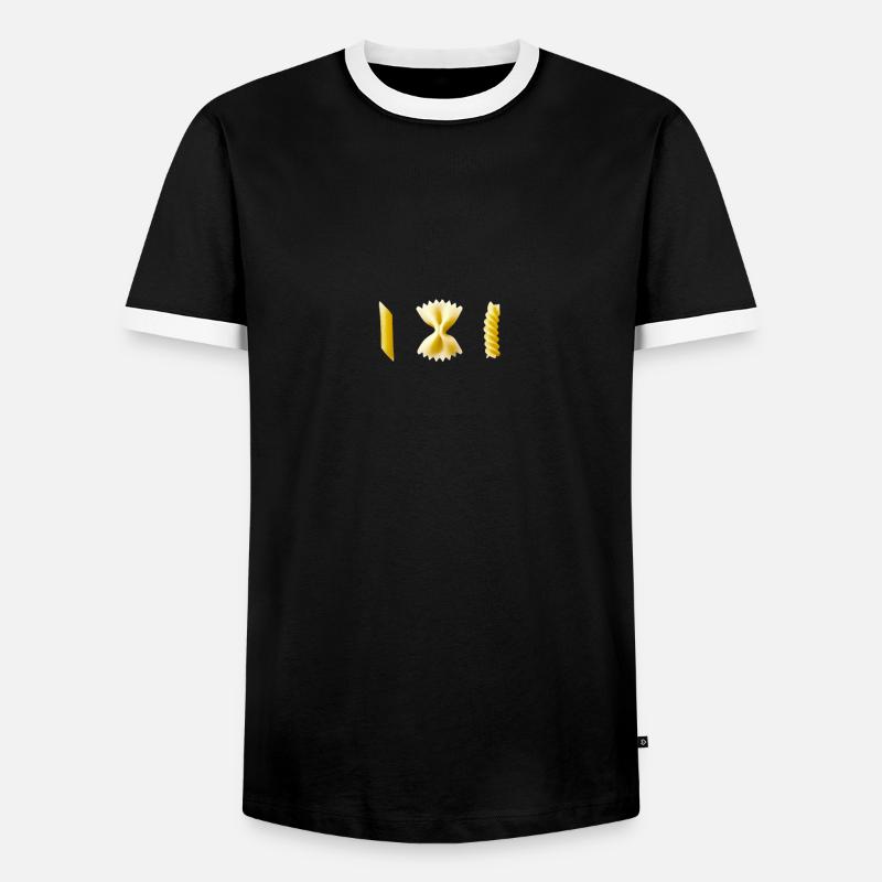 Pasta Teigwaren Geschenk Geschenkidee - Männer Kontrast-T-Shirt - Schwarz/Weiß