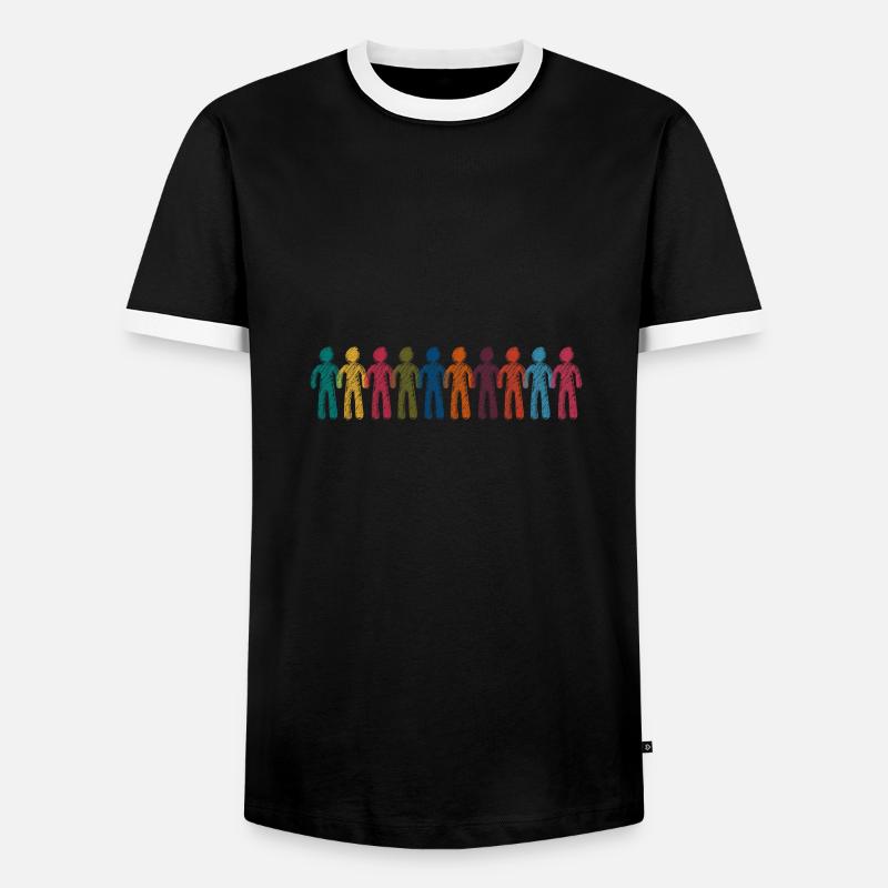crowd - Männer Kontrast-T-Shirt - Schwarz/Weiß