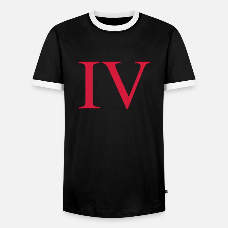 4 - Männer Kontrast-T-Shirt - Schwarz/Weiß