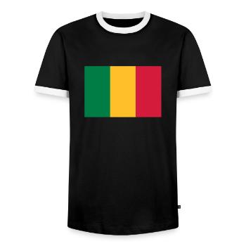 drapeau_mali - T-shirt contrasté Homme - noir/blanc - Devant - AI Model Female 172 light (172cm) & AI Model Male 178 light (178cm)